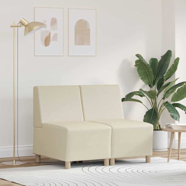 vidaXL Modular Sofa Unit Armless 2 pcs Cream 55 x 74 x 82 cm