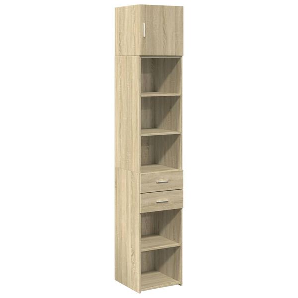 vidaXL Slim Storage Cabinet Sonoma Oak 40x42.5x225 cm Engineered Wood
