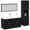 vidaXL Bathroom Furniture Set 4 pcs Black Oak Engineered Wood