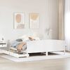 vidaXL Bed Frame without Mattress White 180x200 cm Super King Solid Wood Pine