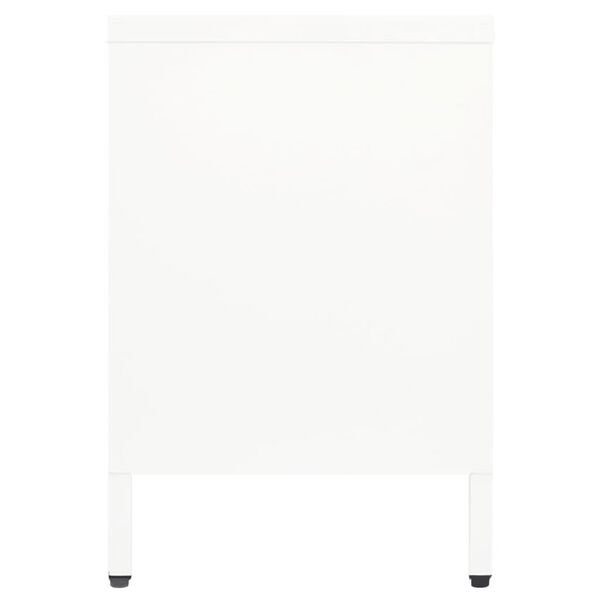 vidaXL TV Cabinet White 105x35x52 cm Steel and Glass