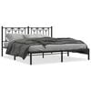 vidaXL Metal Bed Frame without Mattress with Headboard Black 180x200cm