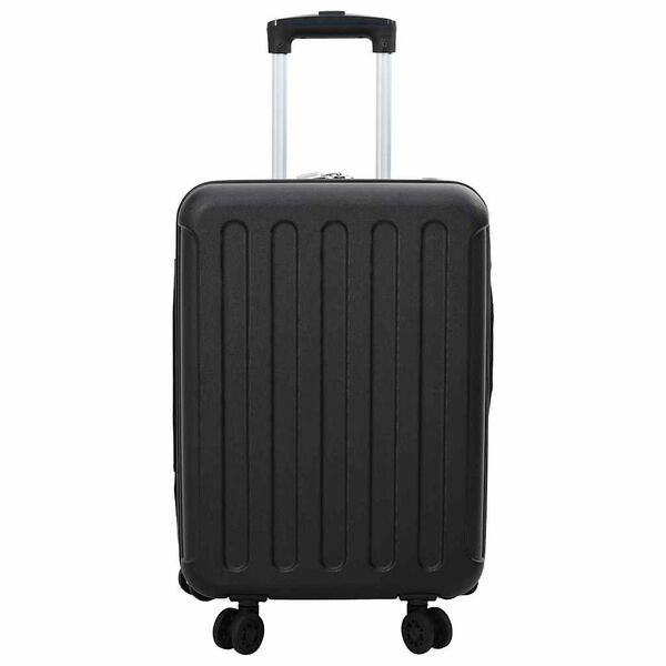 vidaXL Suitcase Folding with Lock Black 34 x 23 x 55.5 cm ABS Plastic