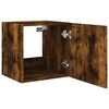 vidaXL TV Wall Cabinet with LED Lights Smoked Oak 40.5x35x40 cm