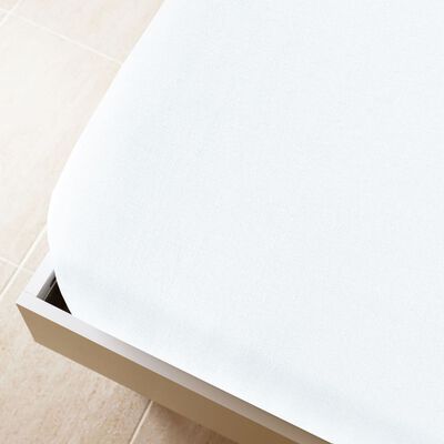 vidaXL Jersey Fitted Sheets 2 pcs White 140x200 cm Cotton
