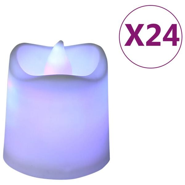 vidaXL Flameless Electric Tea Lights LED Candles 24 pcs Colourful