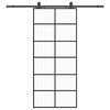 vidaXL Sliding Door with Hardware Set Black 90x205 cm ESG Glass