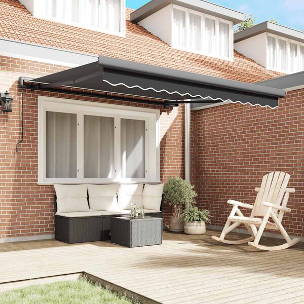 vidaXL Retractable Awning Anthracite 3x2.5 m Fabric and Aluminium