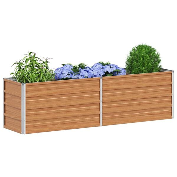 vidaXL Garden Raised Bed 160x40x45 cm Galvanized Steel Silver
