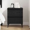 vidaXL Bedside Cabinet Black oak 40 x 35 x 50 cm Engineered wood