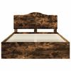 vidaXL Bed Frame Smoked Oak 160 x 200 cm Solid Pine Wood