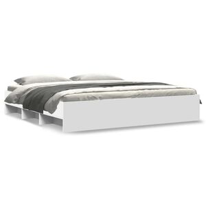 vidaXL Bed Frame without Mattress White 200x200 cm Engineered Wood
