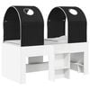 vidaXL Bed with Tunnel 3 pcs White and Black Engineered Wood