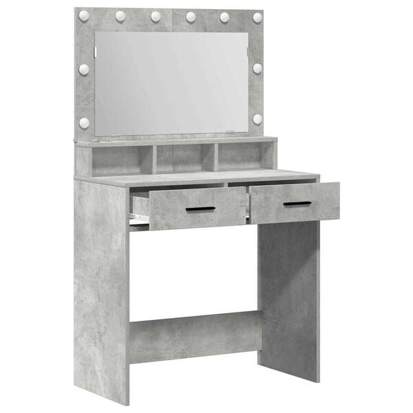 vidaXL Dressing Table Concrete Grey 79 x 41 x 135 cm Engineered Wood