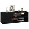 vidaXL Wall Cabinet Black 80x30x30 cm Solid Wood Pine