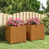 vidaXL Planters with Legs 2 pcs Rusty 40x40x40 cm Corten Steel