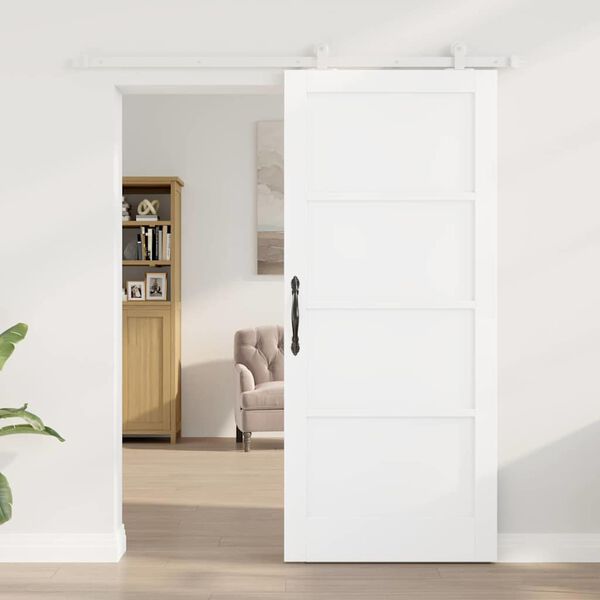 vidaXL Sliding Door White 86 x 198.5 cm Solid Pine Wood