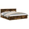 vidaXL Bed Frame with Drawer Smoked Oak 200 x 200 cm Engineer Wood