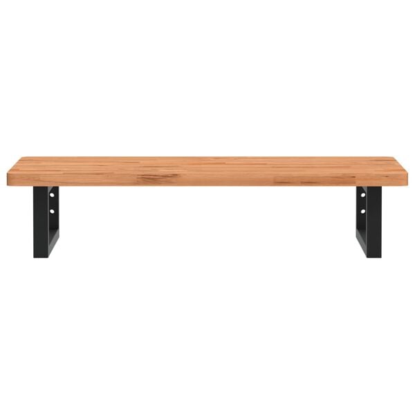 vidaXL Basin Shelf Wall Mounted Steel and Solid Wood Beech