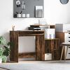 vidaXL Desk with Shelf Smoked Oak 120.5 x 44 x 88.5 cm Engineered Wood