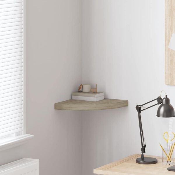 vidaXL Floating Corner Shelf Oak 35x35x3.8 cm MDF