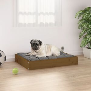 vidaXL Dog Bed Honey Brown 61,5x49x9 cm Solid Wood Pine