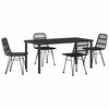 vidaXL Garden Dining Set 5 pcs Black Powder-Coated Steel