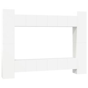 vidaXL 10 Piece TV Cabinet Set White Engineered Wood