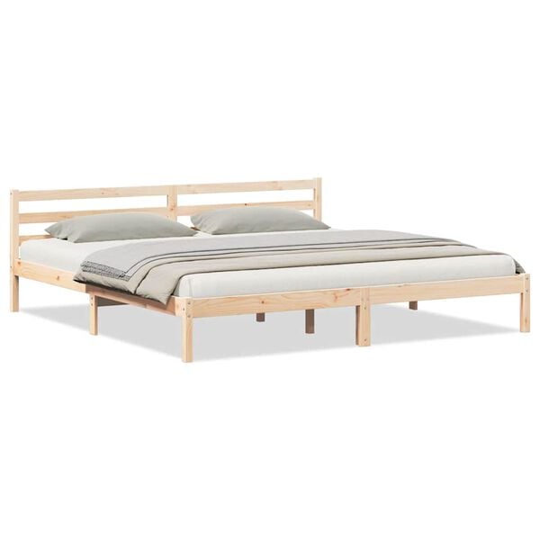 vidaXL Bed Frame Brown 215.5 x 205.5 x 69.5 cm Solid Pine Wood