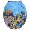 vidaXL Soft-Close Toilet Seat Deep Sea Blue 44 x 38 cm MDF board
