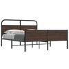 vidaXL Metal Bed Frame without Mattress Brown Oak 150x200 cm King Size