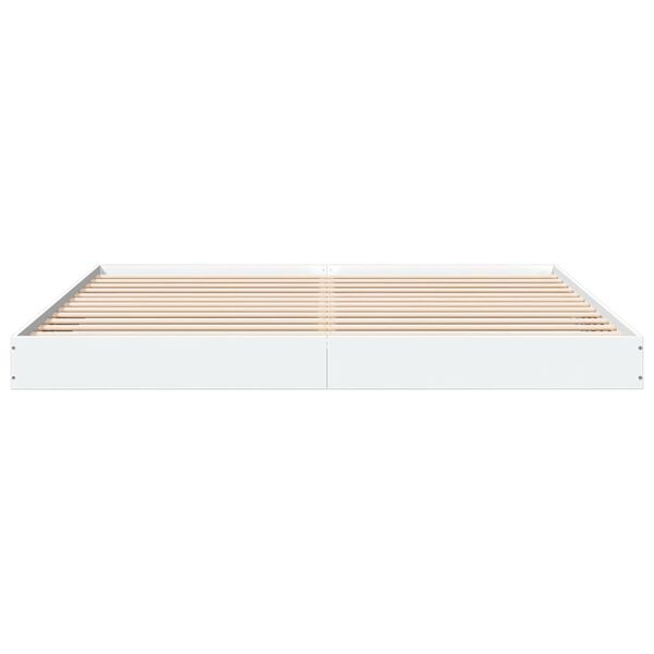 vidaXL Bed Frame without Mattress White 200x200 cm Engineered Wood