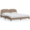vidaXL Bed Frame without Mattress "Zadar" Cappuccino 180x200 cm Super King Faux Leather