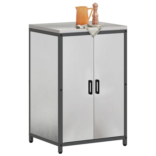 vidaXL Kitchen Storage with Shelf Silver 60 x 50 x 92 cm Steel