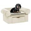 vidaXL Dog Sofa with Drawer Cream 75x50x38 cm Plush