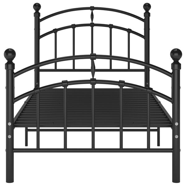 vidaXL Bed Frame without Mattress Black Metal 100x200 cm