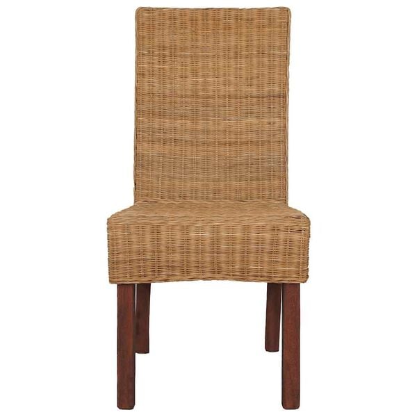 vidaXL Dining Chairs 6 pcs Brown Natural Rattan