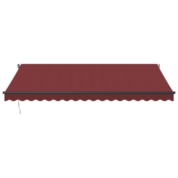 vidaXL Manual Retractable Awning with LEDs Burgundy 450x350 cm