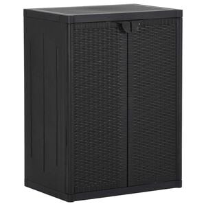 vidaXL Garden Cabinet | Black | 100% Polypropylene | Medium | Durable