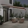 vidaXL Automatic Retractable Awning with LED Brown 500x350 cm