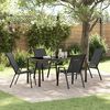 vidaXL Garden Dining Set 5 pcs Black Powder-coated Steel