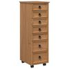 vidaXL Rolling Cabinet with Drawers CORONA Honey Brown
