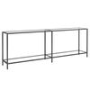 vidaXL Console Table | Transparent, Black | Tempered Glass, Powder-Coated Steel