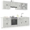 vidaXL 8 Piece Kitchen Cabinet Set Porto Concrete Grey Engineered Wood