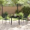 vidaXL Garden Dining Set 3 pcs Black Powder-Coated Steel