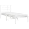 vidaXL Metal Bed Frame without Mattress with Headboard White 80x200cm