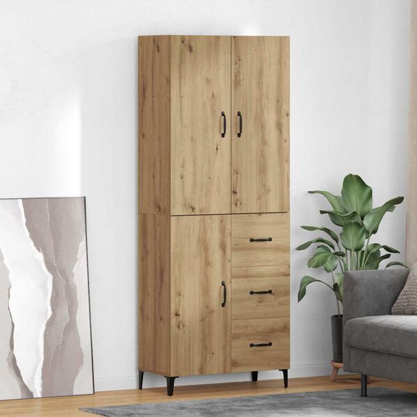 vidaXL Highboard Artisan Oak 69.5 x 34 x 180 cm Engineered Wood