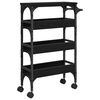 vidaXL Kitchen Trolley Black Oak 53 x 20 x 76 cm Engineered Wood