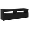 vidaXL TV Cabinet 2 pcs Black Oak 260 x 37 x 40 cm Engineered Wood