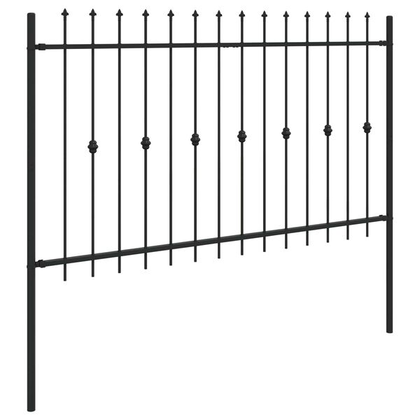 vidaXL Spike Fence Black 200 x 166 cm Powder-Coated Steel